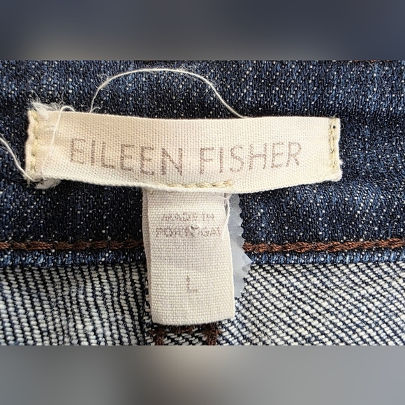 Eileen Fisher Jeans, Straight Leg, Dark Wash, Lg - Picture 8 of 11